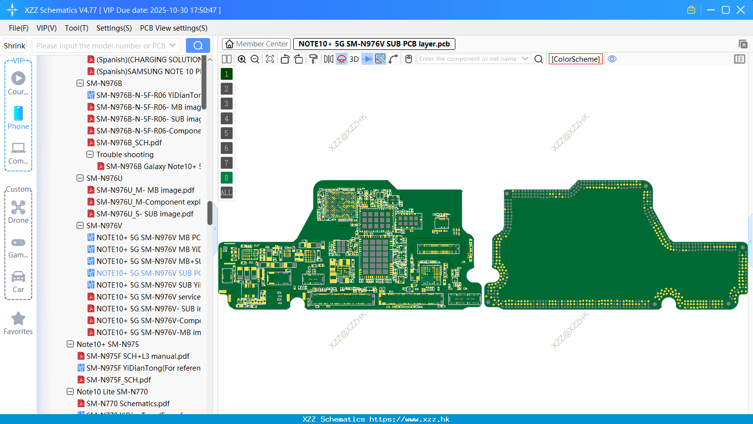 Samsung NOTE10+ 5G SM-N976V SUB PCB Layer